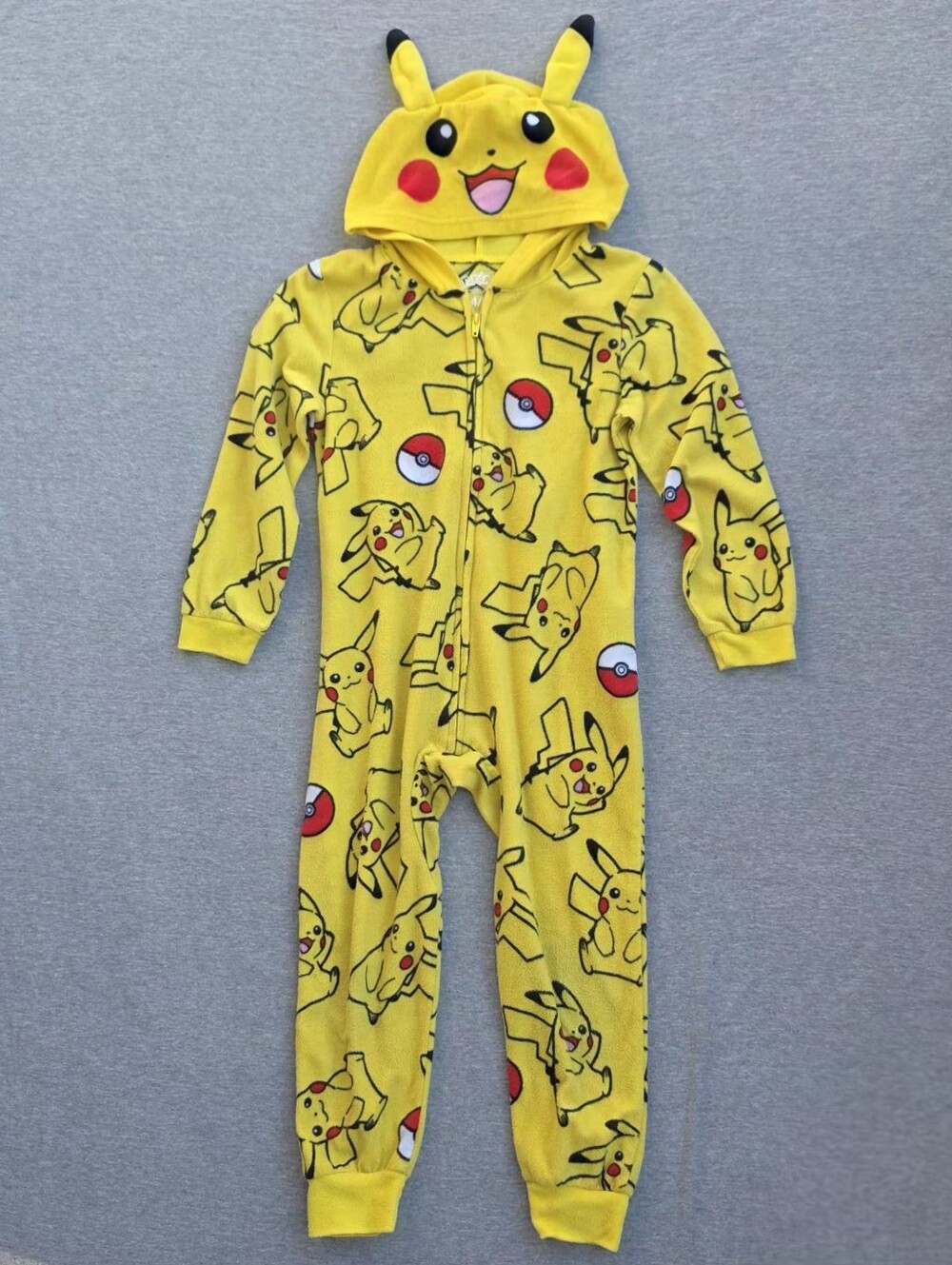 Pokémon Pikachu Hooded Boy's Pajama Onesie – Kids 4/5